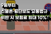 9월부터 스쿨존·횡단보도 교통법규 위반 시 보험료 최대 10↑
