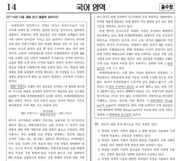 2020학년도 수능 국어영역에서 가장 화제를 모은 지문. 