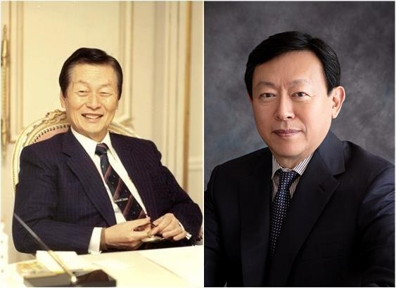 신격호 명예회장과 신동빈 회장. (출처: 롯데그룹)