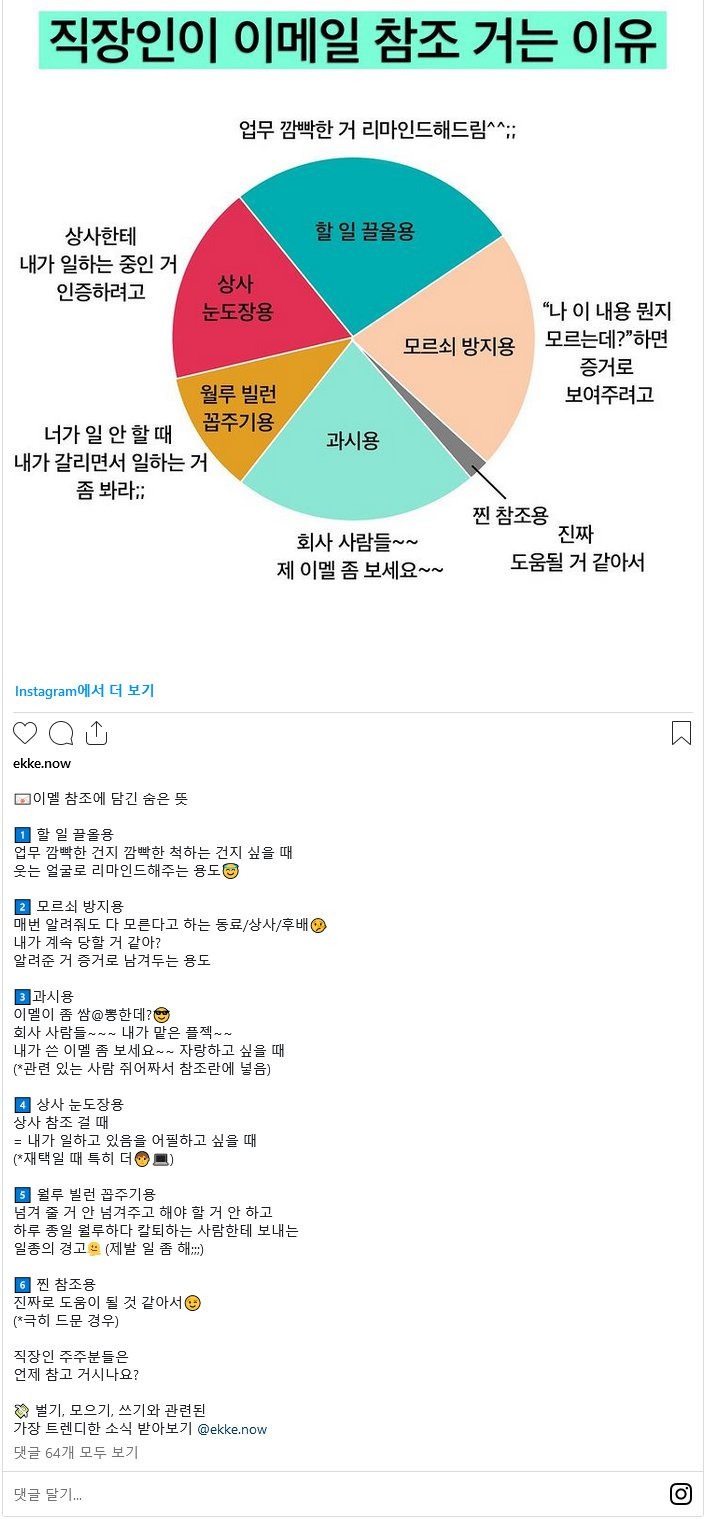 직장인이 이메일 참조 거는 이유 | 인스티즈